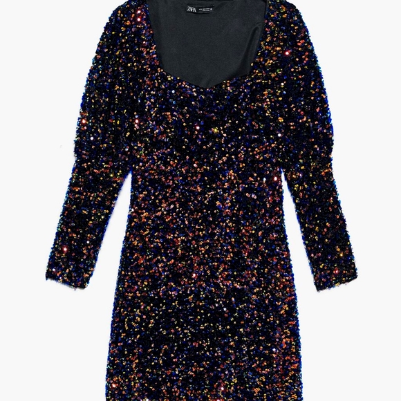 BNWT Zara Sequins and Velvet mini dress - Picture 1 of 8